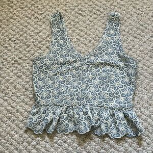 Top shop - Blue lace peplum top